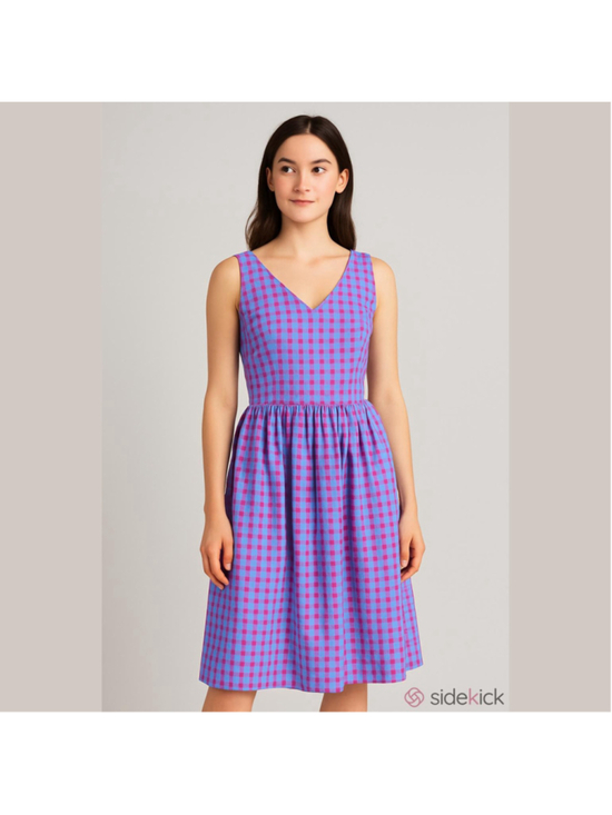 Brooks Brothers Dresses & Skirts - Brooks Brothers Seersucker
Sun Dress Blue Pink Checked plaid V neck size 2